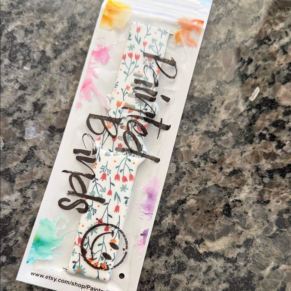 Floral Pattern White Women's watch band